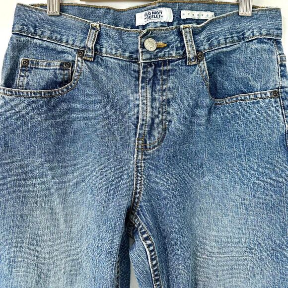 OLD NAVY 2000s Y2K Blue Denim Low Rise Flare Bootcut Jeans Womens 2 Boho Vintage - Picture 3 of 7